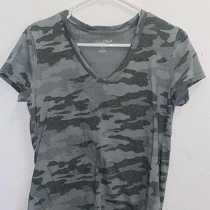 Green Camo V-Neck